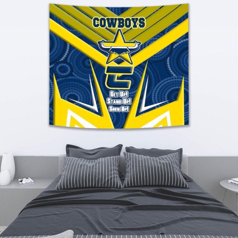 National Rugby League store - Loyal fans of North Queensland Cowboys's Wall Tapestry:vintage National Rugby League suit,uniform,apparel,shirts,merch,hoodie,jackets,shorts,sweatshirt,outfits,clothes