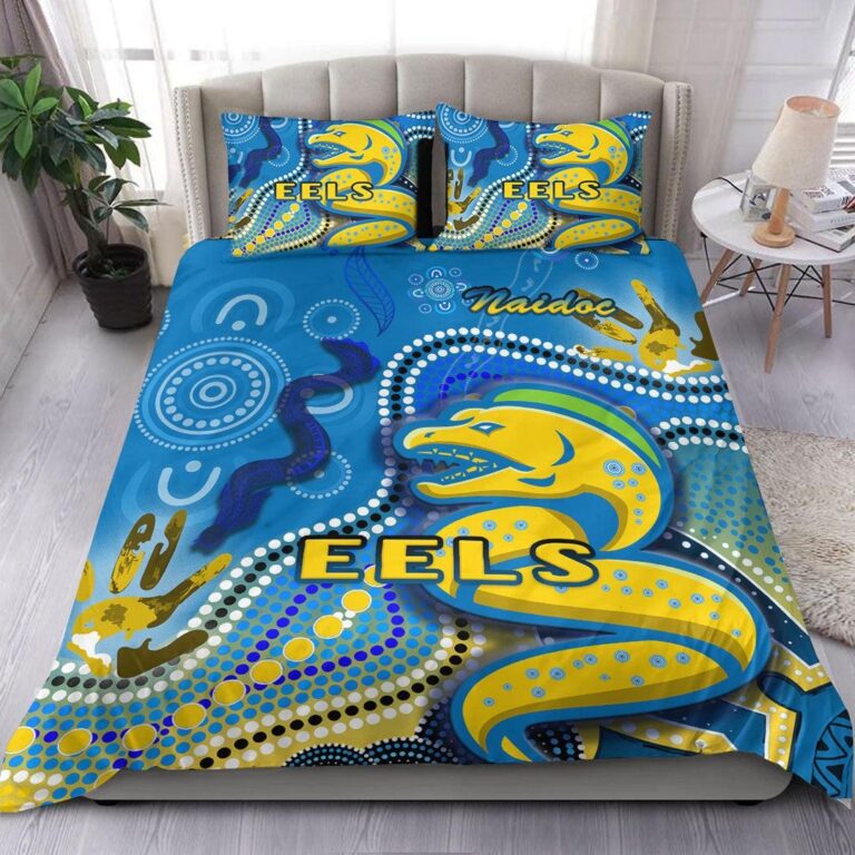 National Rugby League store - Loyal fans of Parramatta Eels's Bedding Duvet Cover + 1/2 Pillow Cases:vintage National Rugby League suit,uniform,apparel,shirts,merch,hoodie,jackets,shorts,sweatshirt,outfits,clothes