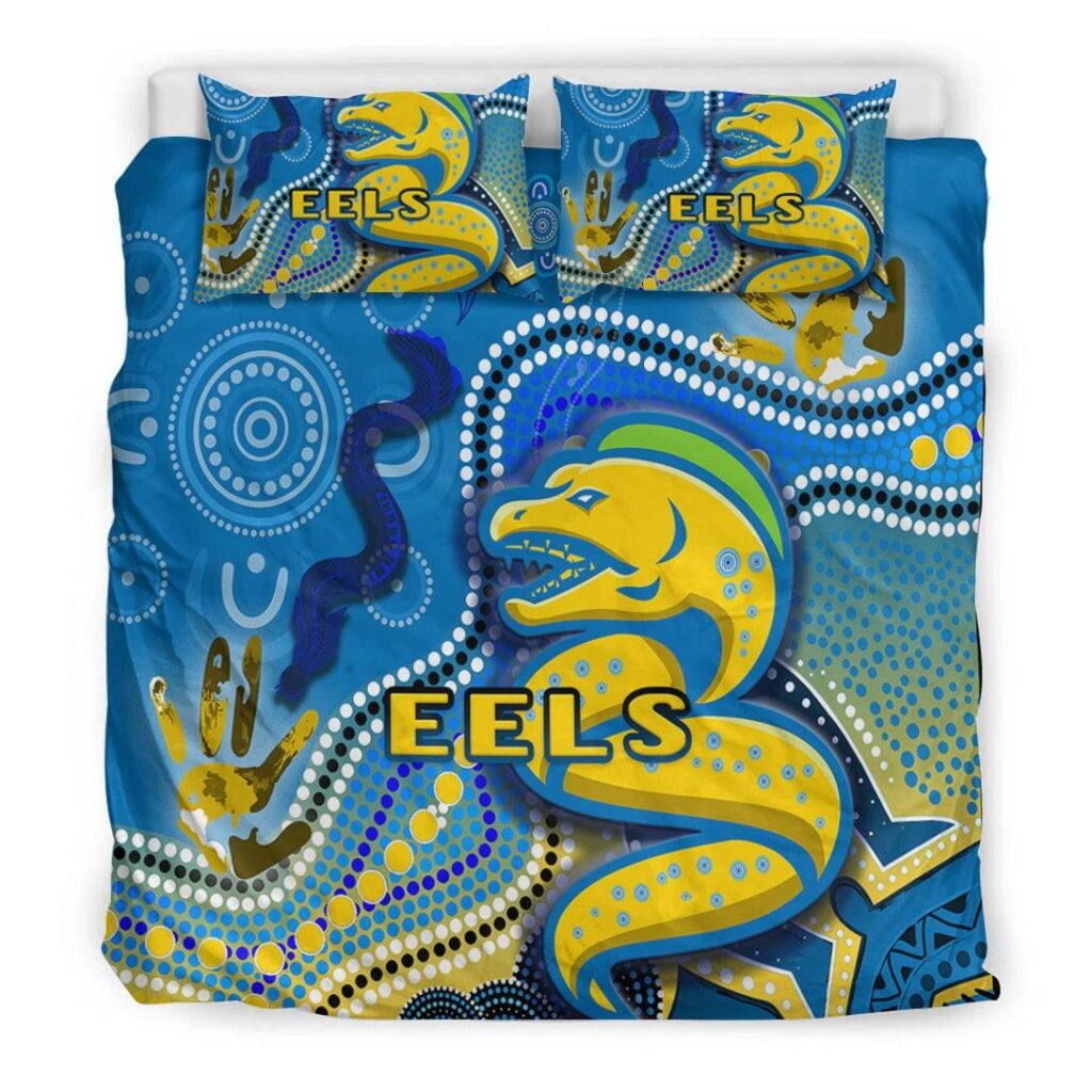 National Rugby League store - Loyal fans of Parramatta Eels's Bedding Duvet Cover + 1/2 Pillow Cases:vintage National Rugby League suit,uniform,apparel,shirts,merch,hoodie,jackets,shorts,sweatshirt,outfits,clothes
