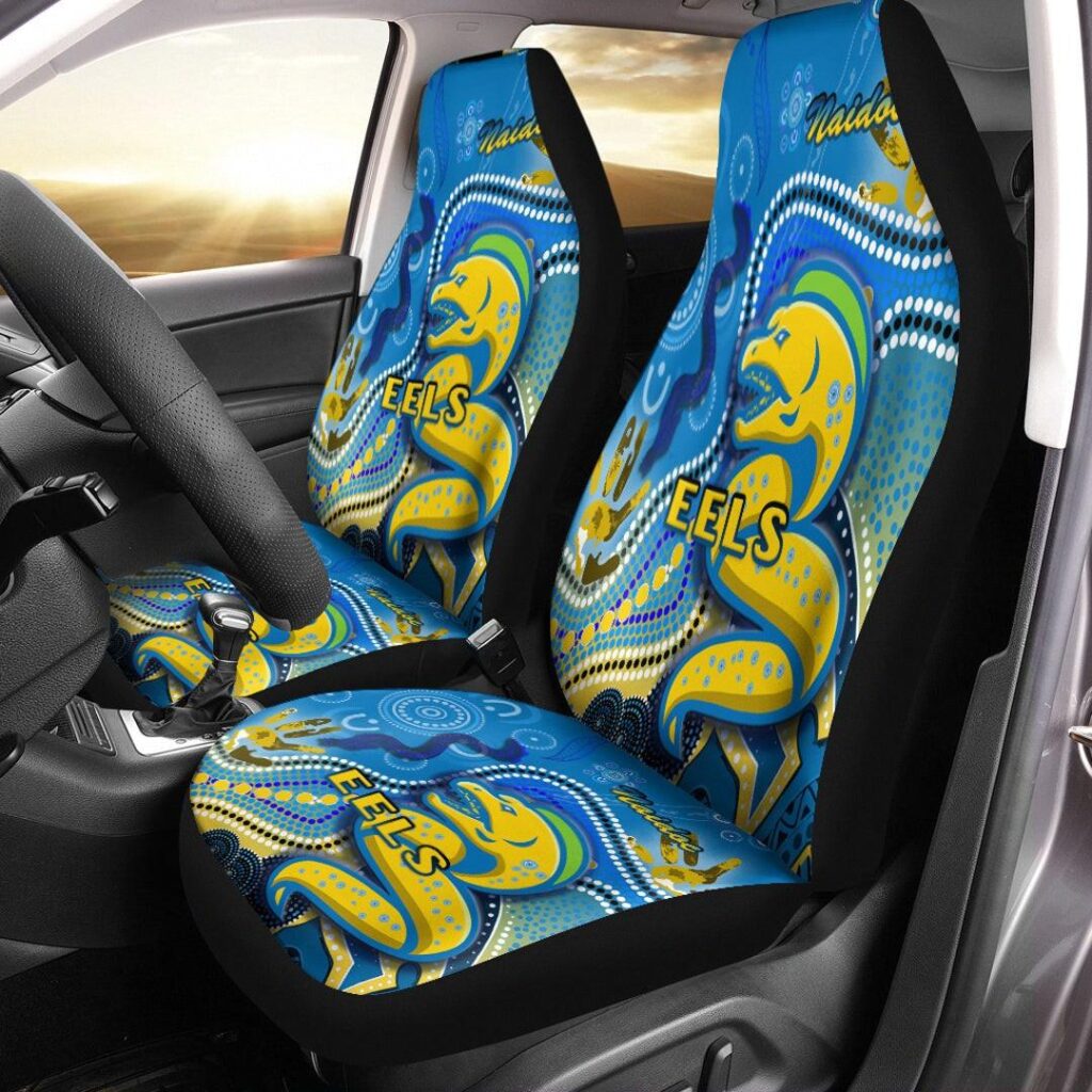 National Rugby League store - Loyal fans of Parramatta Eels's Set 2 Car Seat Cover:vintage National Rugby League suit,uniform,apparel,shirts,merch,hoodie,jackets,shorts,sweatshirt,outfits,clothes