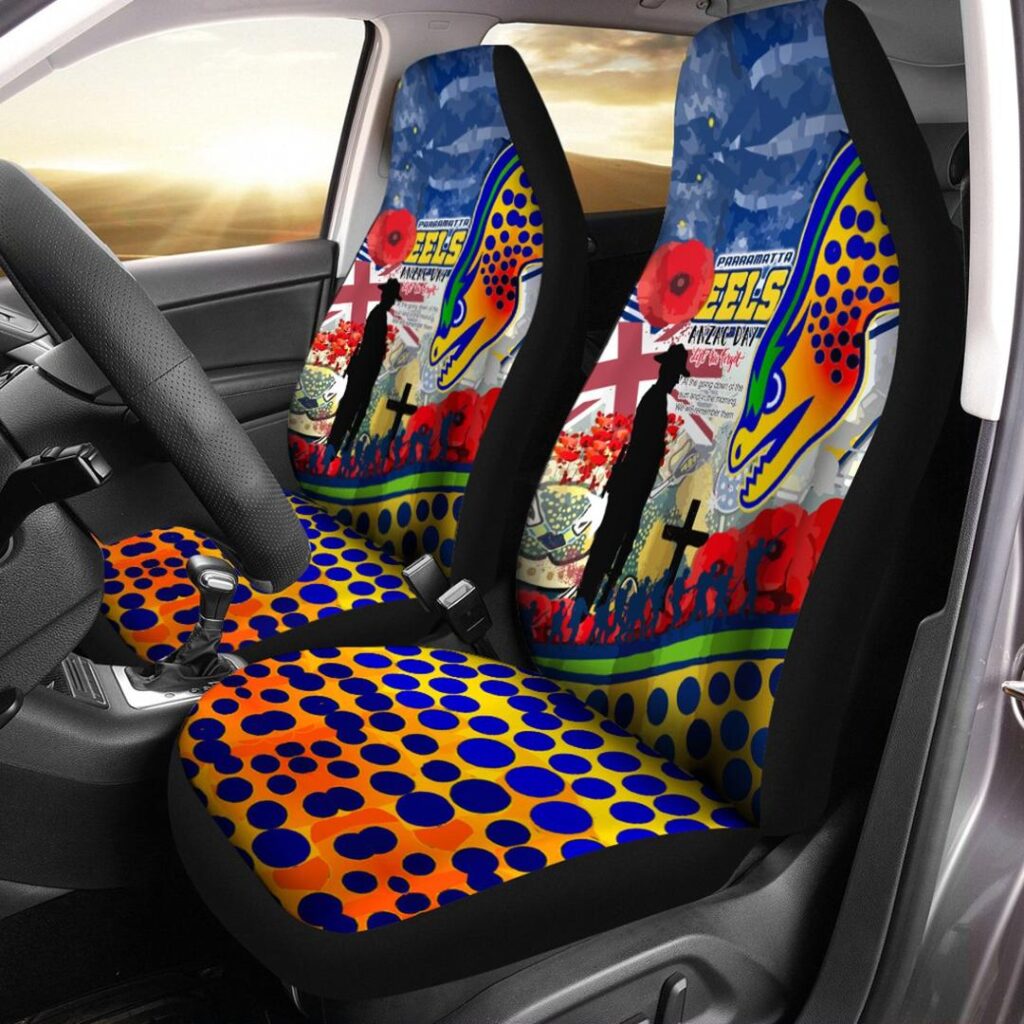 National Rugby League store - Loyal fans of Parramatta Eels's Set 2 Car Seat Cover:vintage National Rugby League suit,uniform,apparel,shirts,merch,hoodie,jackets,shorts,sweatshirt,outfits,clothes