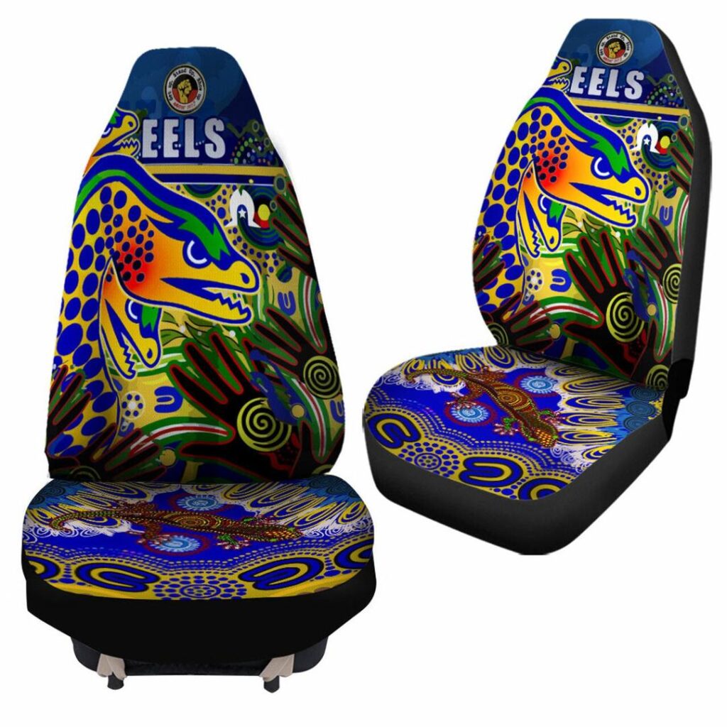 National Rugby League store - Loyal fans of Parramatta Eels's Set 2 Car Seat Cover:vintage National Rugby League suit,uniform,apparel,shirts,merch,hoodie,jackets,shorts,sweatshirt,outfits,clothes