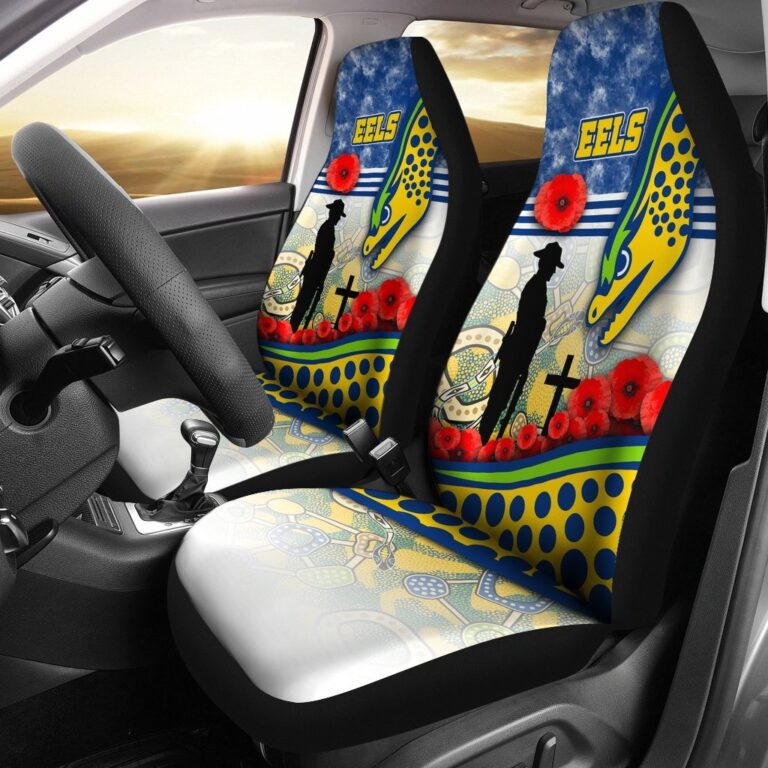 National Rugby League store - Loyal fans of Parramatta Eels's Set 2 Car Seat Cover:vintage National Rugby League suit,uniform,apparel,shirts,merch,hoodie,jackets,shorts,sweatshirt,outfits,clothes