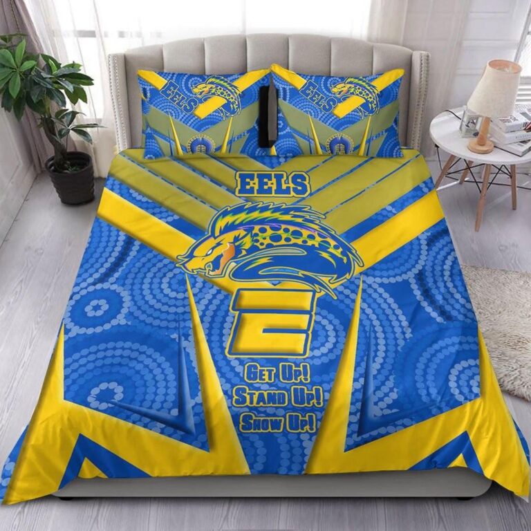 National Rugby League store - Loyal fans of Parramatta Eels's Bedding Duvet Cover + 1/2 Pillow Cases:vintage National Rugby League suit,uniform,apparel,shirts,merch,hoodie,jackets,shorts,sweatshirt,outfits,clothes
