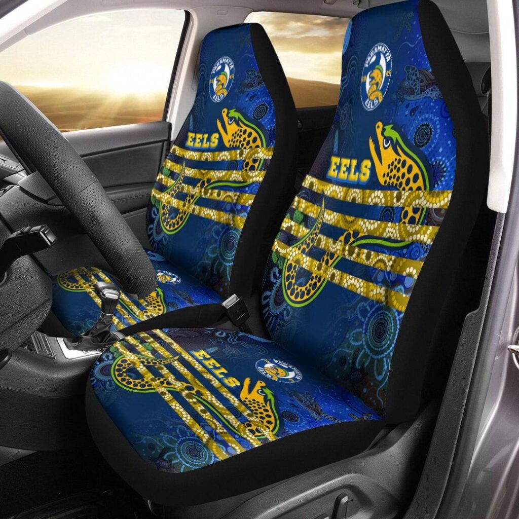 National Rugby League store - Loyal fans of Parramatta Eels's Set 2 Car Seat Cover:vintage National Rugby League suit,uniform,apparel,shirts,merch,hoodie,jackets,shorts,sweatshirt,outfits,clothes