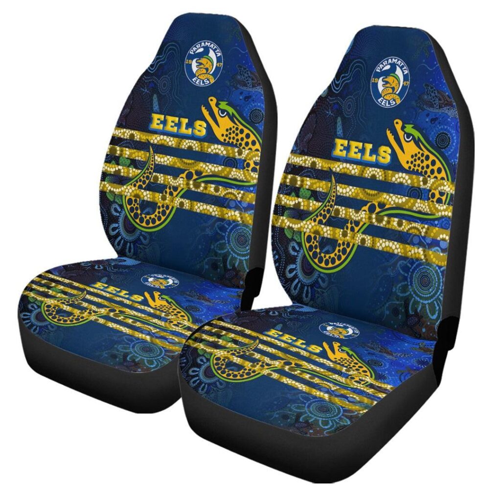 National Rugby League store - Loyal fans of Parramatta Eels's Set 2 Car Seat Cover:vintage National Rugby League suit,uniform,apparel,shirts,merch,hoodie,jackets,shorts,sweatshirt,outfits,clothes