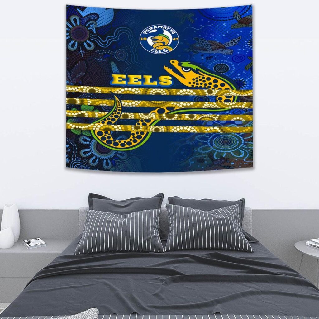 National Rugby League store - Loyal fans of Parramatta Eels's Wall Tapestry:vintage National Rugby League suit,uniform,apparel,shirts,merch,hoodie,jackets,shorts,sweatshirt,outfits,clothes