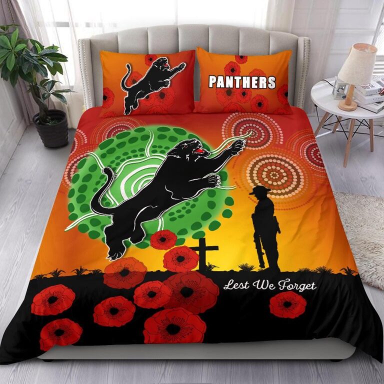 National Rugby League store - Loyal fans of Penrith Panthers's Bedding Duvet Cover + 1/2 Pillow Cases:vintage National Rugby League suit,uniform,apparel,shirts,merch,hoodie,jackets,shorts,sweatshirt,outfits,clothes