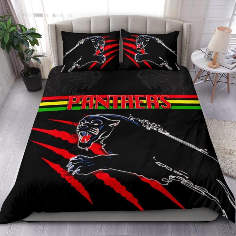 National Rugby League store - Loyal fans of Penrith Panthers's Bedding Duvet Cover + 1/2 Pillow Cases:vintage National Rugby League suit,uniform,apparel,shirts,merch,hoodie,jackets,shorts,sweatshirt,outfits,clothes