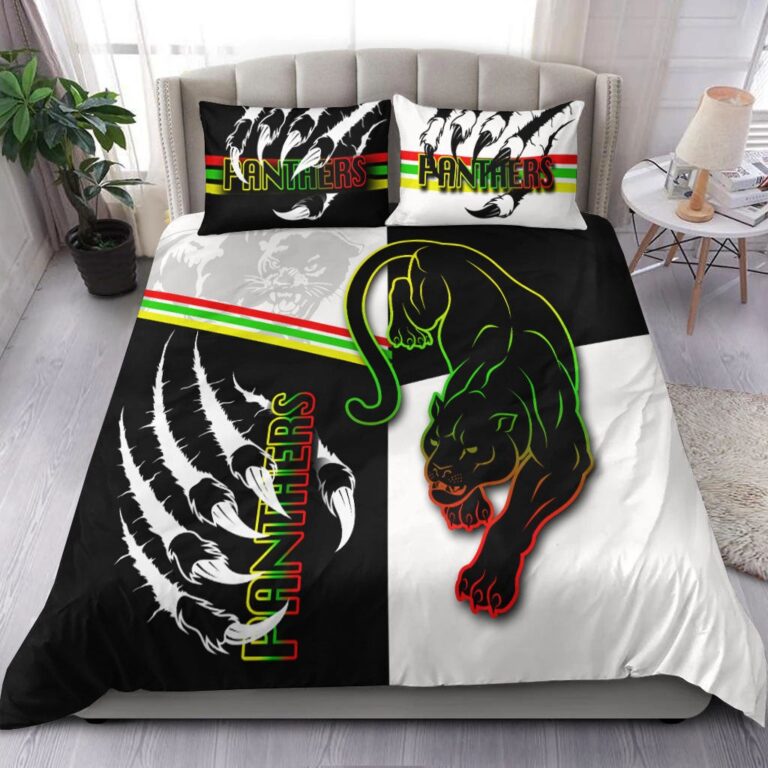 National Rugby League store - Loyal fans of Penrith Panthers's Bedding Duvet Cover + 1/2 Pillow Cases:vintage National Rugby League suit,uniform,apparel,shirts,merch,hoodie,jackets,shorts,sweatshirt,outfits,clothes