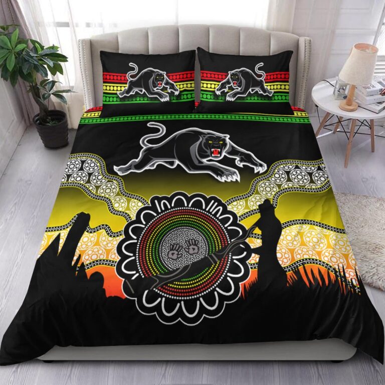 National Rugby League store - Loyal fans of Penrith Panthers's Bedding Duvet Cover + 1/2 Pillow Cases:vintage National Rugby League suit,uniform,apparel,shirts,merch,hoodie,jackets,shorts,sweatshirt,outfits,clothes
