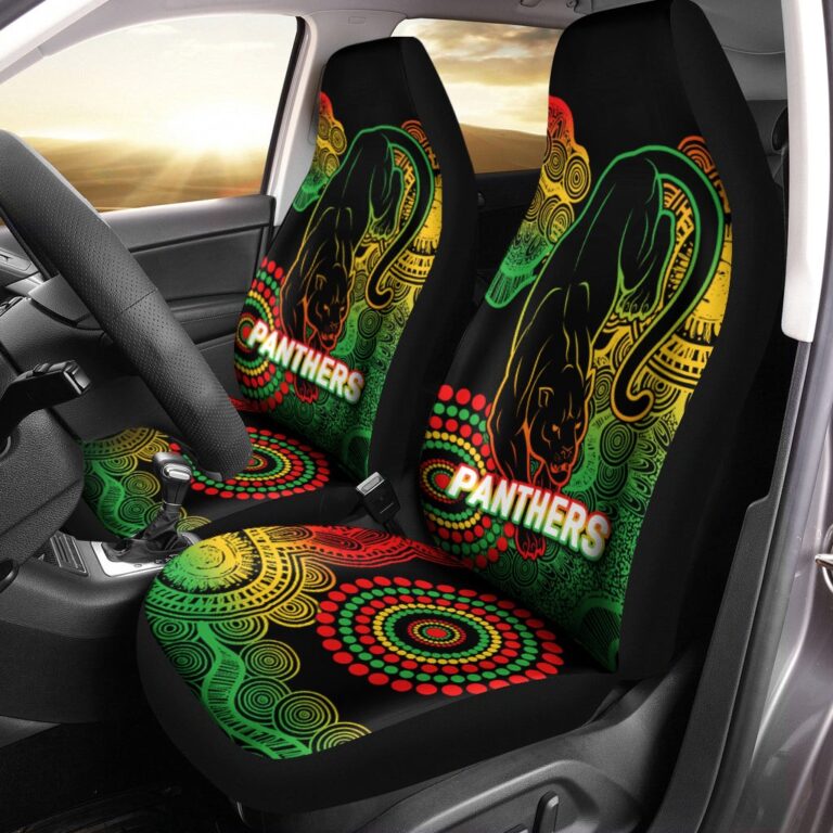 National Rugby League store - Loyal fans of Penrith Panthers's Set 2 Car Seat Cover:vintage National Rugby League suit,uniform,apparel,shirts,merch,hoodie,jackets,shorts,sweatshirt,outfits,clothes
