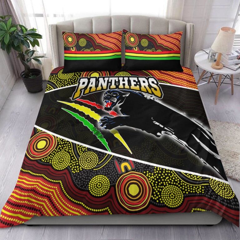 National Rugby League store - Loyal fans of Penrith Panthers's Bedding Duvet Cover + 1/2 Pillow Cases:vintage National Rugby League suit,uniform,apparel,shirts,merch,hoodie,jackets,shorts,sweatshirt,outfits,clothes