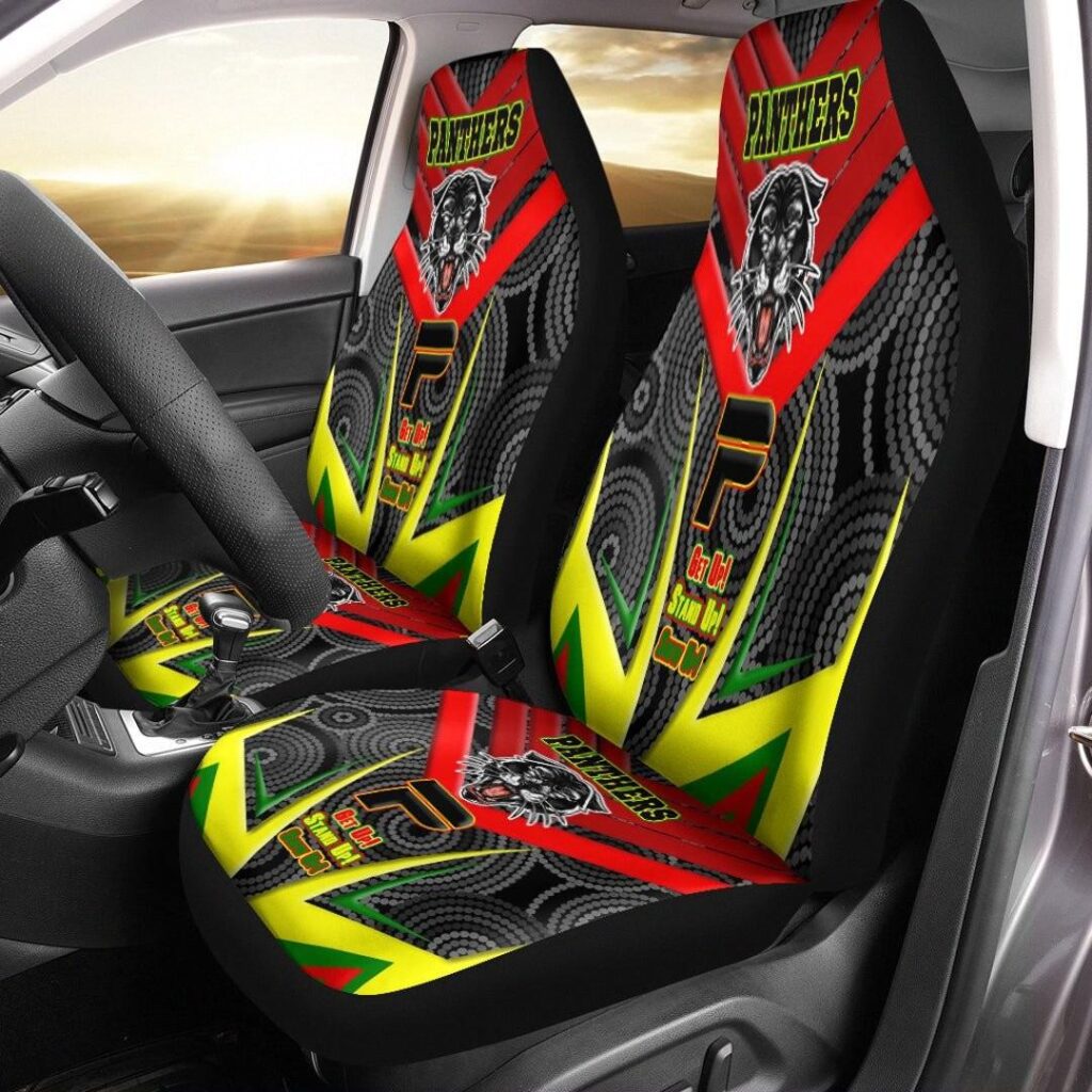 National Rugby League store - Loyal fans of Penrith Panthers's Set 2 Car Seat Cover:vintage National Rugby League suit,uniform,apparel,shirts,merch,hoodie,jackets,shorts,sweatshirt,outfits,clothes