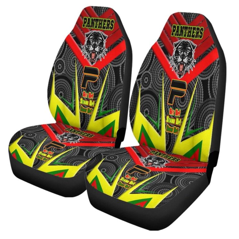 National Rugby League store - Loyal fans of Penrith Panthers's Set 2 Car Seat Cover:vintage National Rugby League suit,uniform,apparel,shirts,merch,hoodie,jackets,shorts,sweatshirt,outfits,clothes