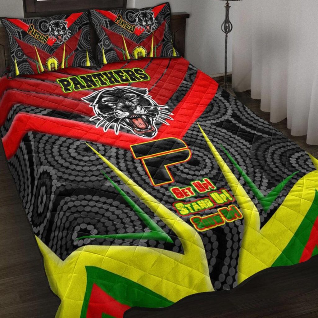 National Rugby League store - Loyal fans of Penrith Panthers's Quilt + 1/2 Pillow Cases:vintage National Rugby League suit,uniform,apparel,shirts,merch,hoodie,jackets,shorts,sweatshirt,outfits,clothes
