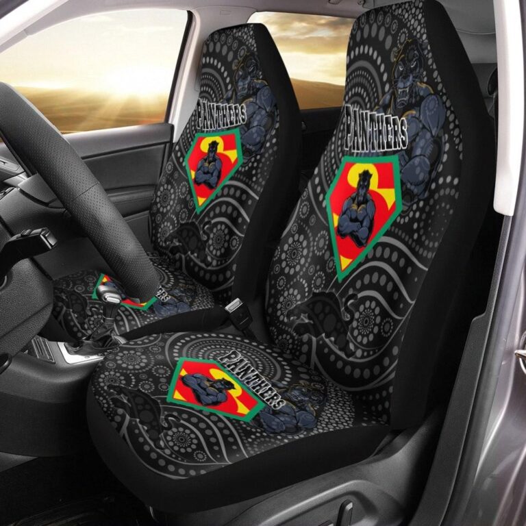 National Rugby League store - Loyal fans of Penrith Panthers's Set 2 Car Seat Cover:vintage National Rugby League suit,uniform,apparel,shirts,merch,hoodie,jackets,shorts,sweatshirt,outfits,clothes