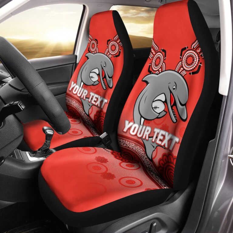 National Rugby League store - Loyal fans of Redcliffe Dolphins's Set 2 Car Seat Cover:vintage National Rugby League suit,uniform,apparel,shirts,merch,hoodie,jackets,shorts,sweatshirt,outfits,clothes