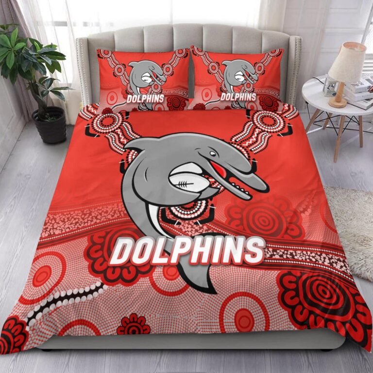 National Rugby League store - Loyal fans of Redcliffe Dolphins's Bedding Duvet Cover + 1/2 Pillow Cases:vintage National Rugby League suit,uniform,apparel,shirts,merch,hoodie,jackets,shorts,sweatshirt,outfits,clothes