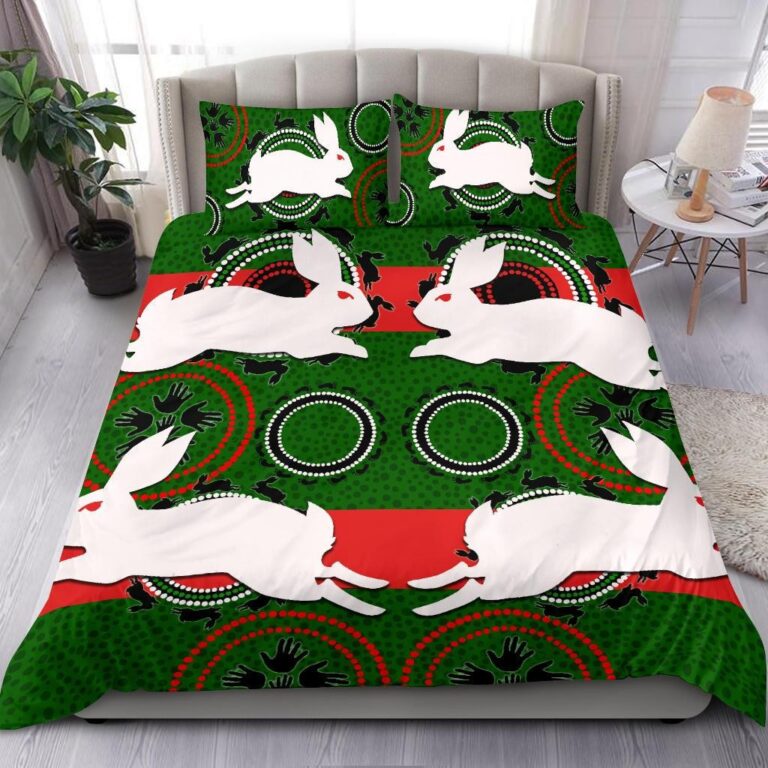 National Rugby League store - Loyal fans of South Sydney Rabbitohs's Bedding Duvet Cover + 1/2 Pillow Cases:vintage National Rugby League suit,uniform,apparel,shirts,merch,hoodie,jackets,shorts,sweatshirt,outfits,clothes