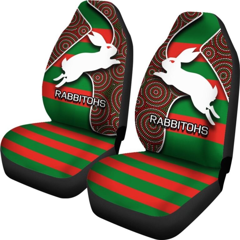 National Rugby League store - Loyal fans of South Sydney Rabbitohs's Set 2 Car Seat Cover:vintage National Rugby League suit,uniform,apparel,shirts,merch,hoodie,jackets,shorts,sweatshirt,outfits,clothes