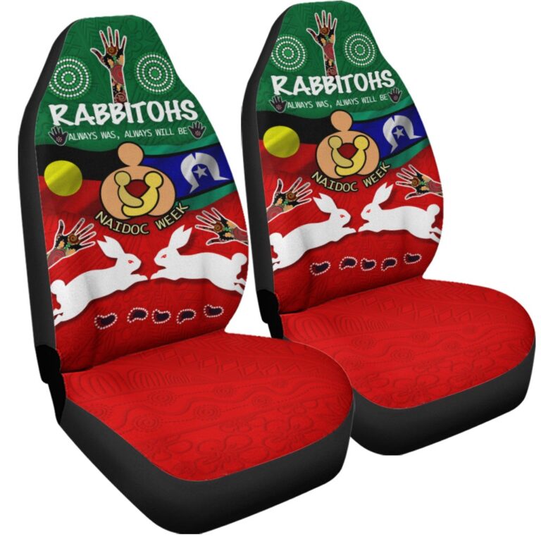 National Rugby League store - Loyal fans of South Sydney Rabbitohs's Set 2 Car Seat Cover:vintage National Rugby League suit,uniform,apparel,shirts,merch,hoodie,jackets,shorts,sweatshirt,outfits,clothes