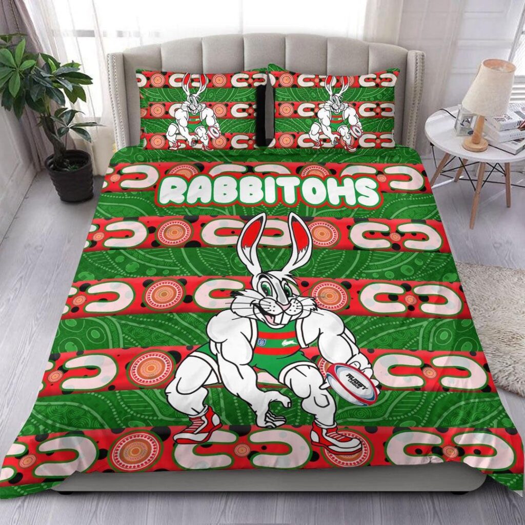 National Rugby League store - Loyal fans of South Sydney Rabbitohs's Bedding Duvet Cover + 1/2 Pillow Cases:vintage National Rugby League suit,uniform,apparel,shirts,merch,hoodie,jackets,shorts,sweatshirt,outfits,clothes