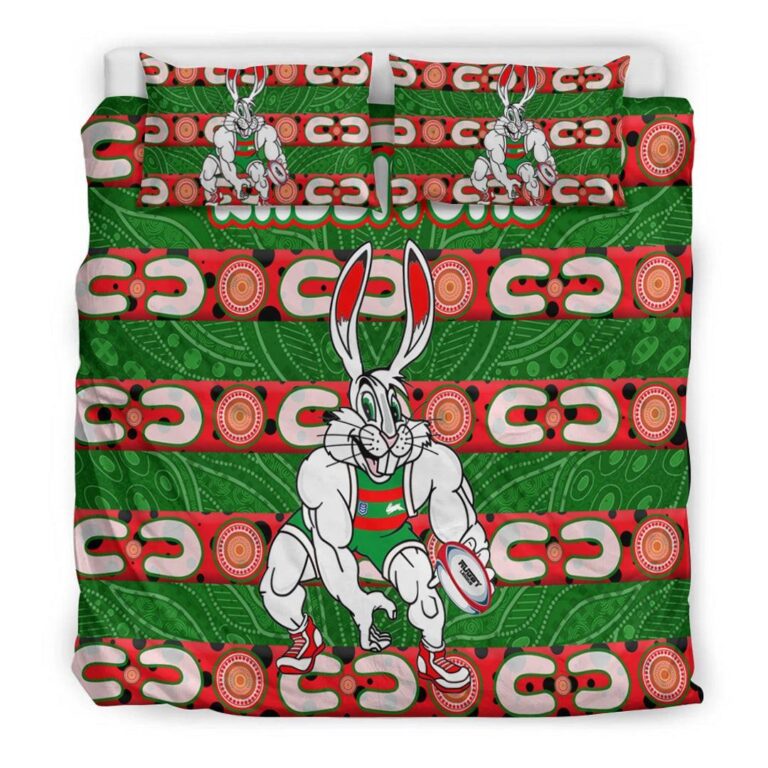 National Rugby League store - Loyal fans of South Sydney Rabbitohs's Bedding Duvet Cover + 1/2 Pillow Cases:vintage National Rugby League suit,uniform,apparel,shirts,merch,hoodie,jackets,shorts,sweatshirt,outfits,clothes