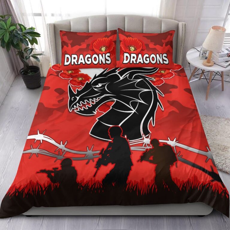 National Rugby League store - Loyal fans of St George Illawarra Dragons's Bedding Duvet Cover + 1/2 Pillow Cases:vintage National Rugby League suit,uniform,apparel,shirts,merch,hoodie,jackets,shorts,sweatshirt,outfits,clothes