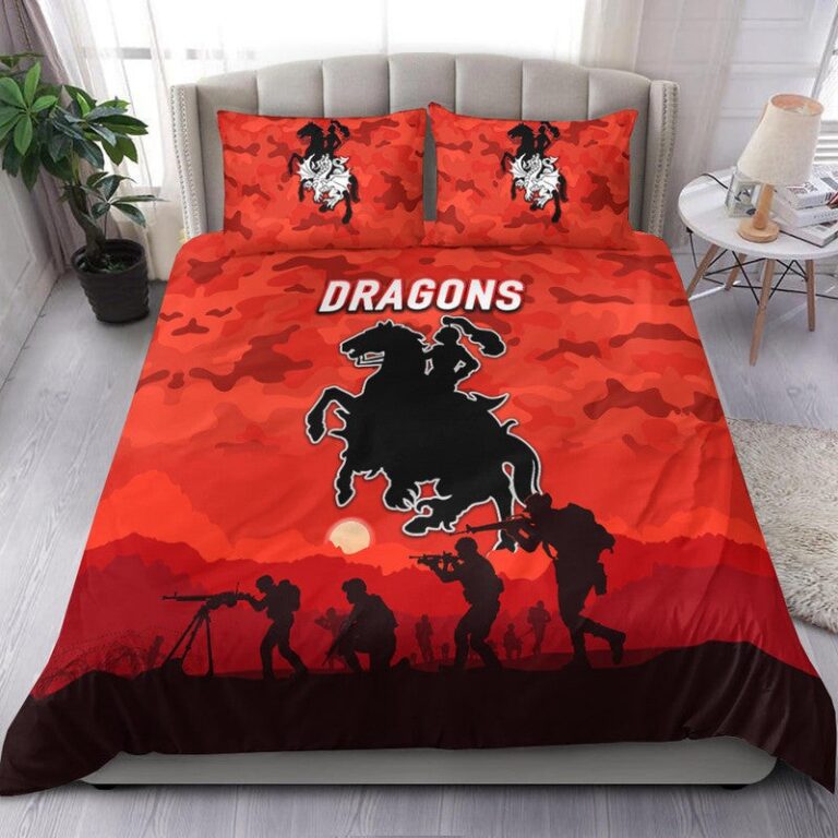 National Rugby League store - Loyal fans of St George Illawarra Dragons's Bedding Duvet Cover + 1/2 Pillow Cases:vintage National Rugby League suit,uniform,apparel,shirts,merch,hoodie,jackets,shorts,sweatshirt,outfits,clothes