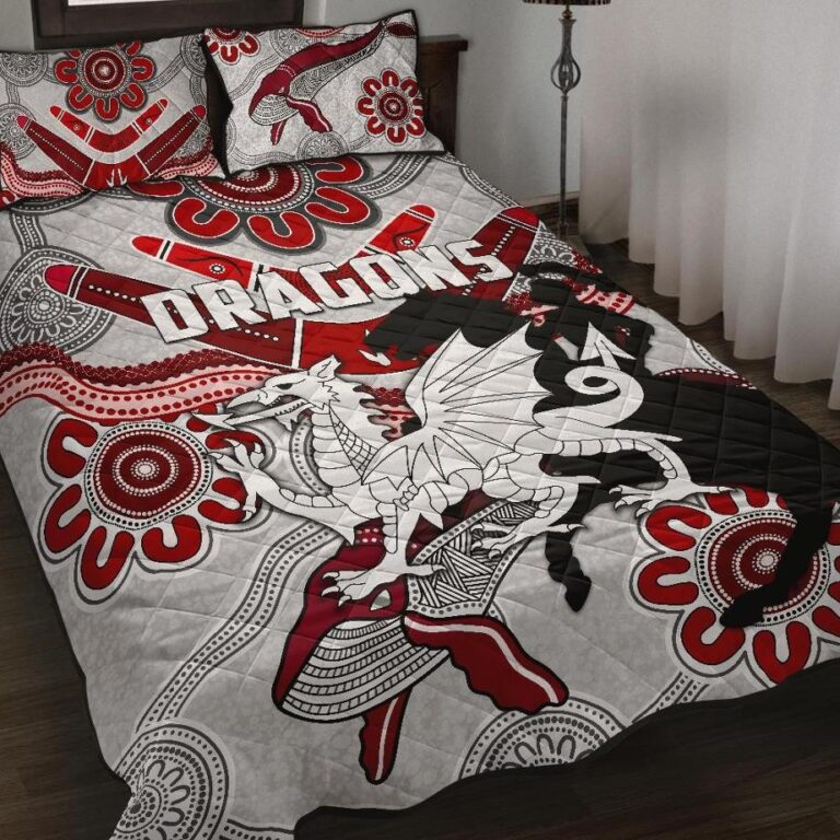 National Rugby League store - Loyal fans of St George Illawarra Dragons's Quilt + 1/2 Pillow Cases:vintage National Rugby League suit,uniform,apparel,shirts,merch,hoodie,jackets,shorts,sweatshirt,outfits,clothes