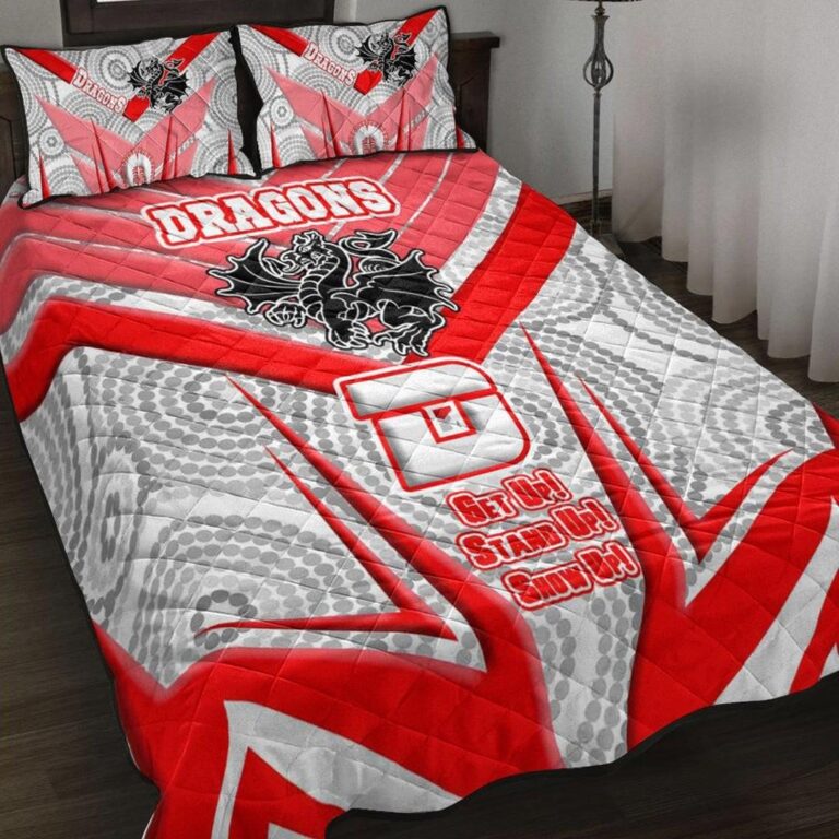 National Rugby League store - Loyal fans of St George Illawarra Dragons's Quilt + 1/2 Pillow Cases:vintage National Rugby League suit,uniform,apparel,shirts,merch,hoodie,jackets,shorts,sweatshirt,outfits,clothes