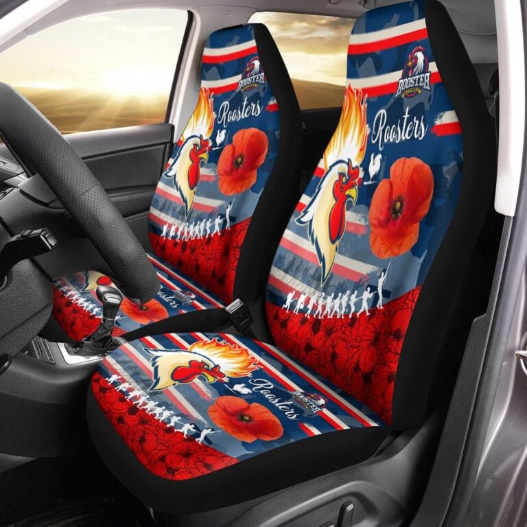National Rugby League store - Loyal fans of Sydney Roosters's Set 2 Car Seat Cover:vintage National Rugby League suit,uniform,apparel,shirts,merch,hoodie,jackets,shorts,sweatshirt,outfits,clothes