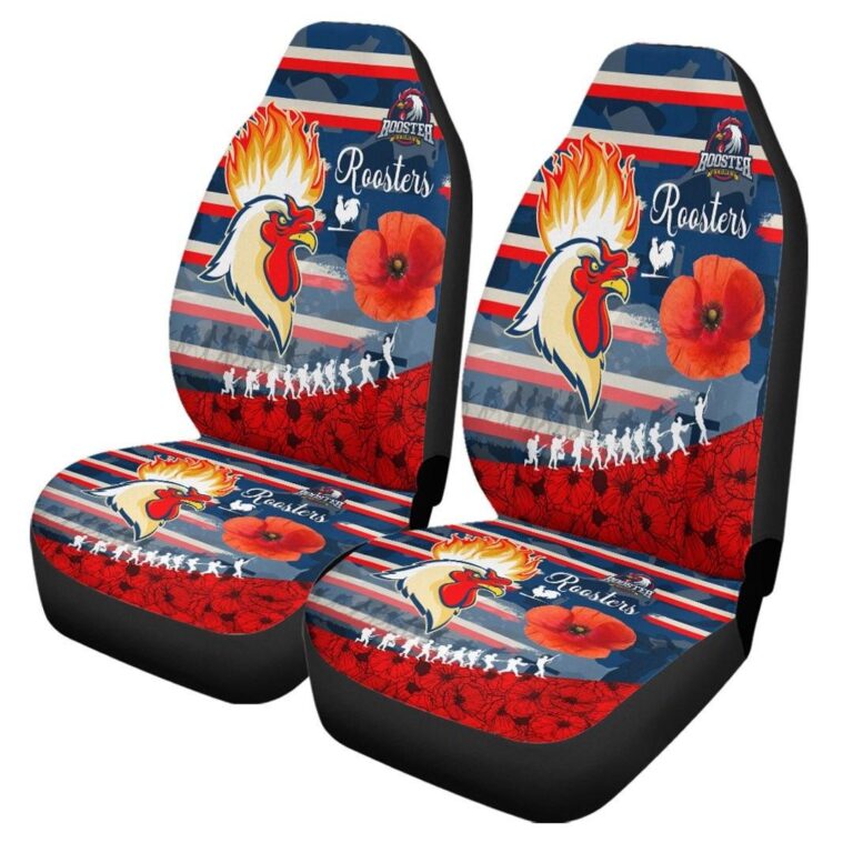 National Rugby League store - Loyal fans of Sydney Roosters's Set 2 Car Seat Cover:vintage National Rugby League suit,uniform,apparel,shirts,merch,hoodie,jackets,shorts,sweatshirt,outfits,clothes