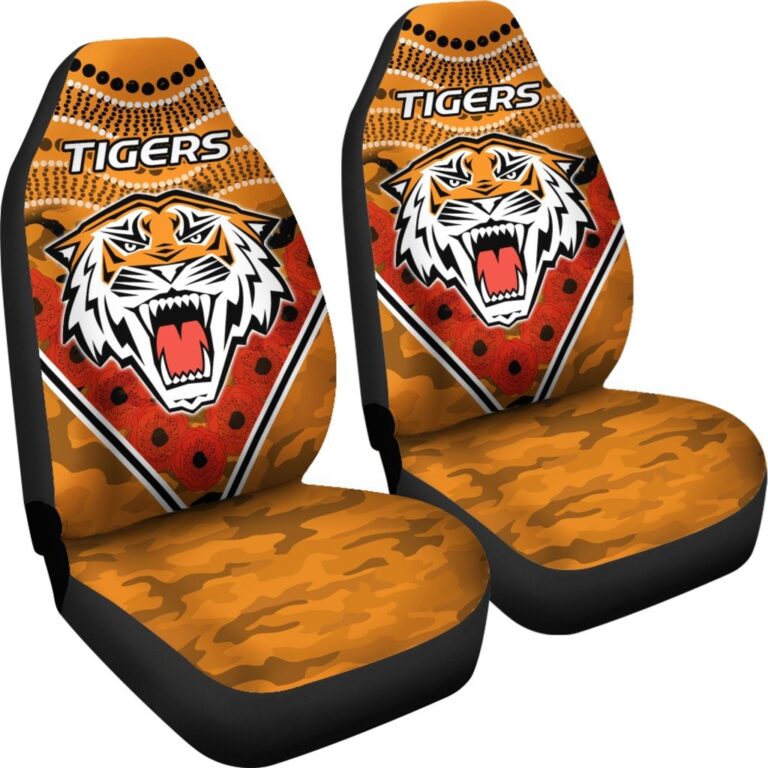 National Rugby League store - Loyal fans of Wests Tigers's Set 2 Car Seat Cover:vintage National Rugby League suit,uniform,apparel,shirts,merch,hoodie,jackets,shorts,sweatshirt,outfits,clothes