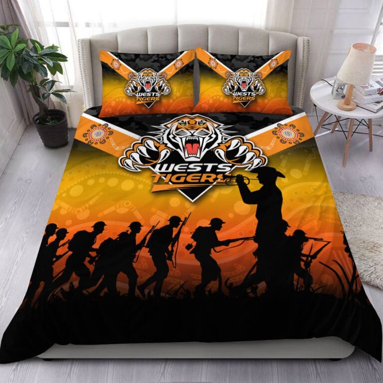 National Rugby League store - Loyal fans of Wests Tigers's Bedding Duvet Cover + 1/2 Pillow Cases:vintage National Rugby League suit,uniform,apparel,shirts,merch,hoodie,jackets,shorts,sweatshirt,outfits,clothes