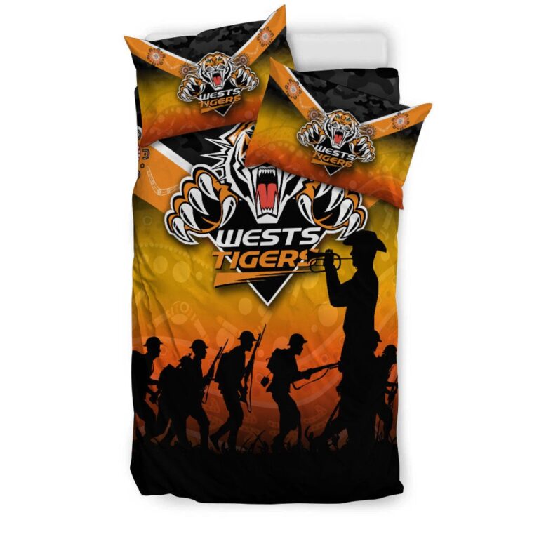 National Rugby League store - Loyal fans of Wests Tigers's Bedding Duvet Cover + 1/2 Pillow Cases:vintage National Rugby League suit,uniform,apparel,shirts,merch,hoodie,jackets,shorts,sweatshirt,outfits,clothes