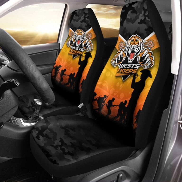 National Rugby League store - Loyal fans of Wests Tigers's Set 2 Car Seat Cover:vintage National Rugby League suit,uniform,apparel,shirts,merch,hoodie,jackets,shorts,sweatshirt,outfits,clothes