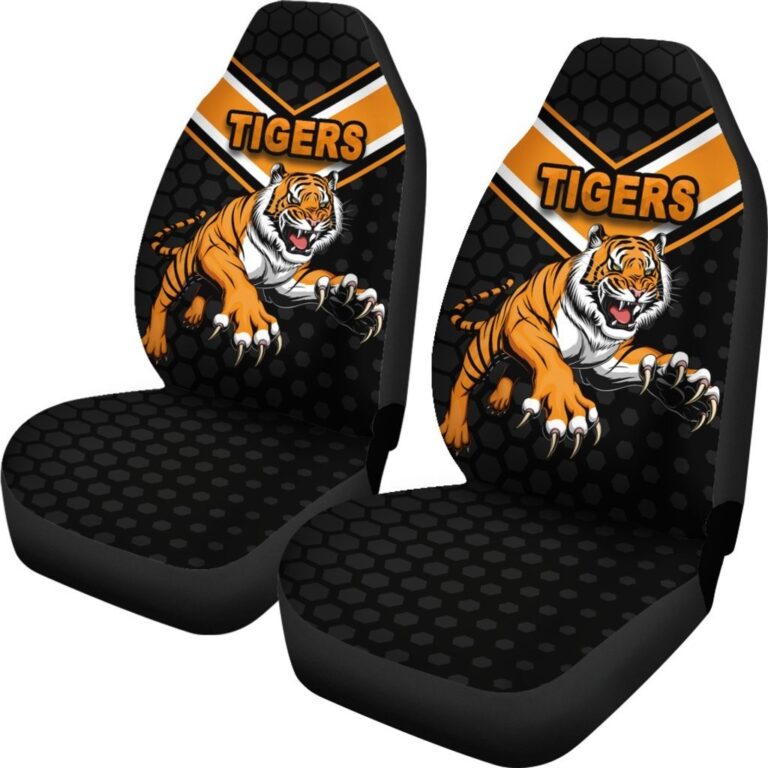 National Rugby League store - Loyal fans of Wests Tigers's Set 2 Car Seat Cover:vintage National Rugby League suit,uniform,apparel,shirts,merch,hoodie,jackets,shorts,sweatshirt,outfits,clothes