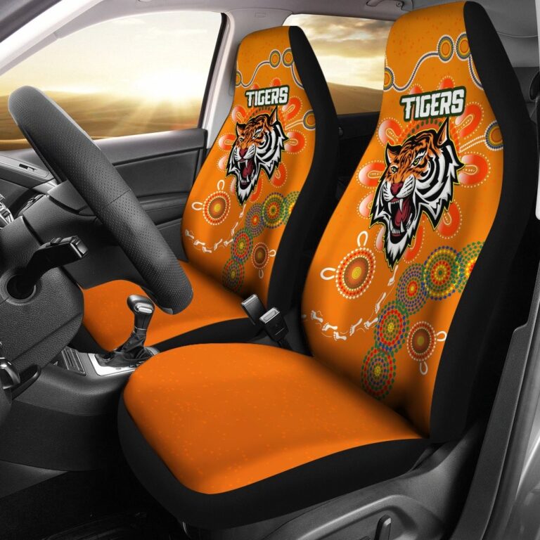 National Rugby League store - Loyal fans of Wests Tigers's Set 2 Car Seat Cover:vintage National Rugby League suit,uniform,apparel,shirts,merch,hoodie,jackets,shorts,sweatshirt,outfits,clothes