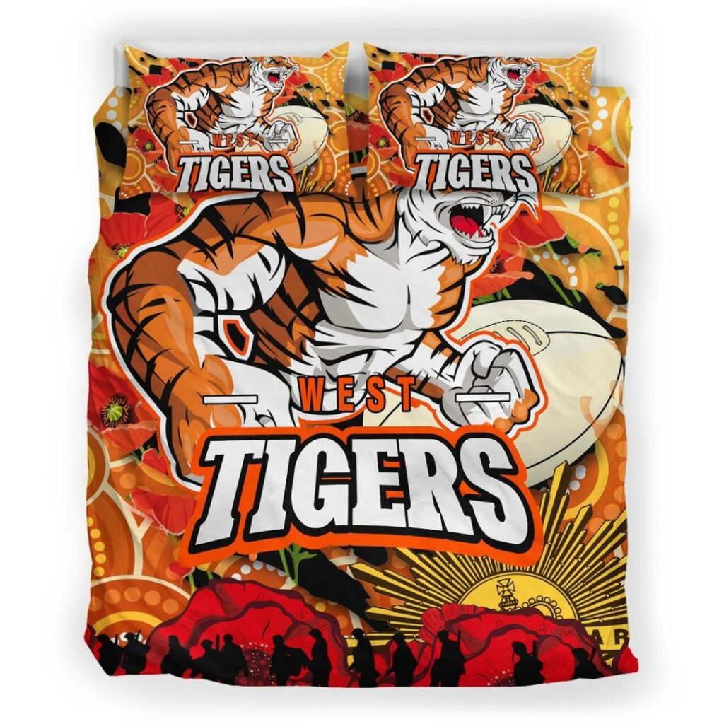 National Rugby League store - Loyal fans of Wests Tigers's Bedding Duvet Cover + 1/2 Pillow Cases:vintage National Rugby League suit,uniform,apparel,shirts,merch,hoodie,jackets,shorts,sweatshirt,outfits,clothes