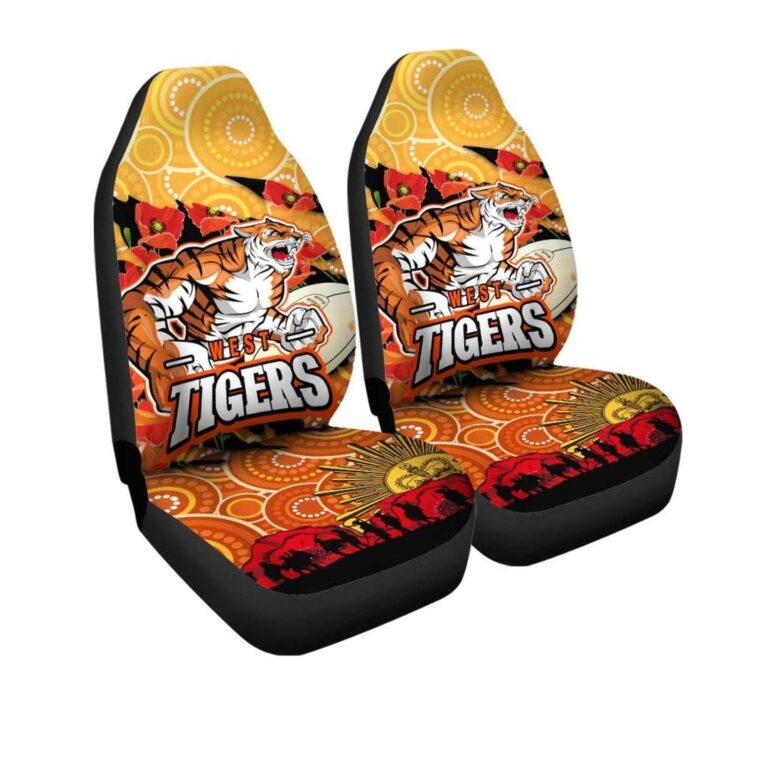 National Rugby League store - Loyal fans of Wests Tigers's Set 2 Car Seat Cover:vintage National Rugby League suit,uniform,apparel,shirts,merch,hoodie,jackets,shorts,sweatshirt,outfits,clothes