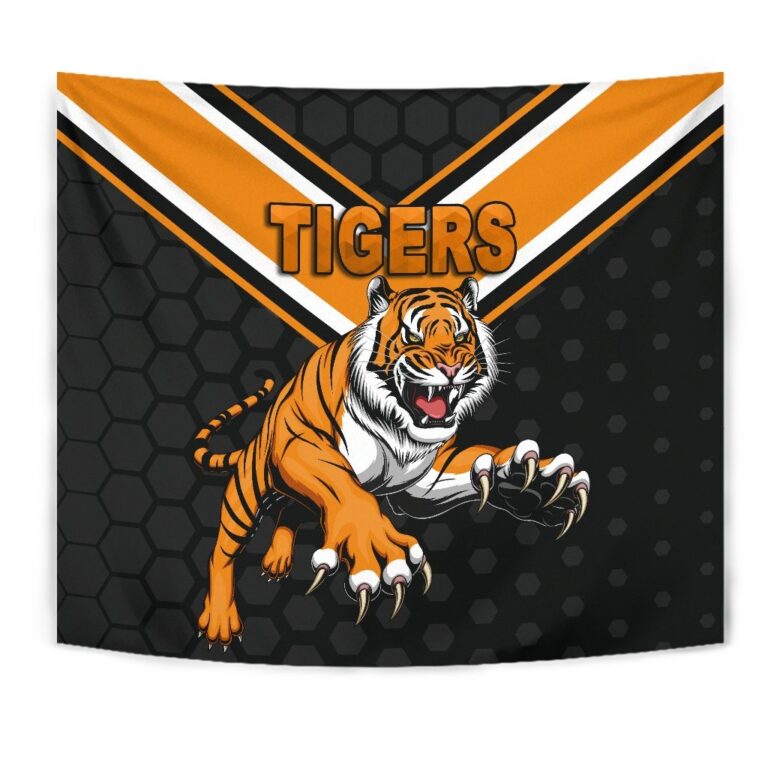 National Rugby League store - Loyal fans of Wests Tigers's Wall Tapestry:vintage National Rugby League suit,uniform,apparel,shirts,merch,hoodie,jackets,shorts,sweatshirt,outfits,clothes