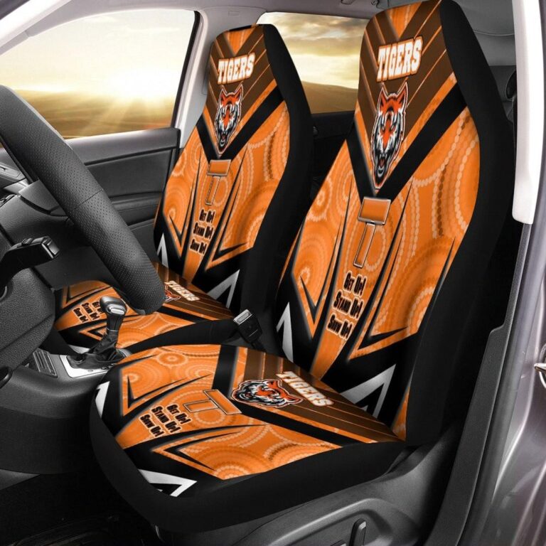 National Rugby League store - Loyal fans of Wests Tigers's Set 2 Car Seat Cover:vintage National Rugby League suit,uniform,apparel,shirts,merch,hoodie,jackets,shorts,sweatshirt,outfits,clothes