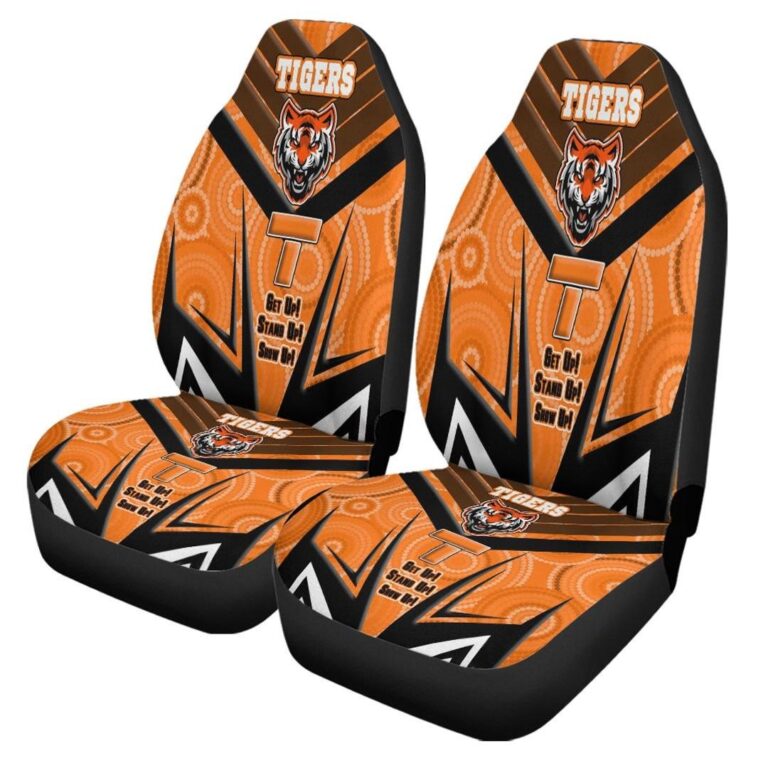 National Rugby League store - Loyal fans of Wests Tigers's Set 2 Car Seat Cover:vintage National Rugby League suit,uniform,apparel,shirts,merch,hoodie,jackets,shorts,sweatshirt,outfits,clothes
