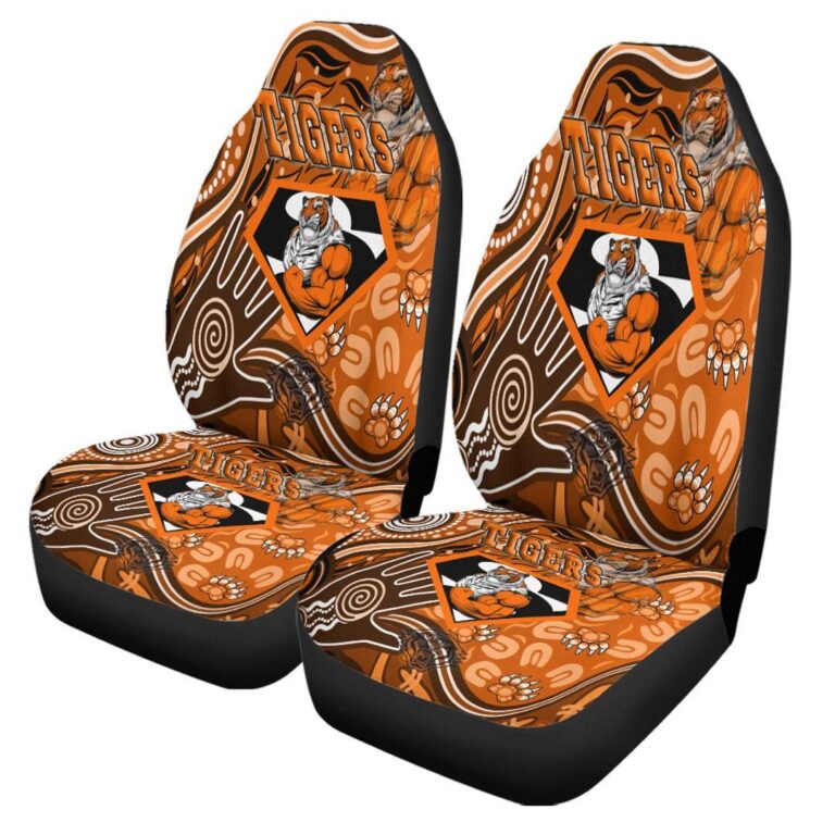 National Rugby League store - Loyal fans of Wests Tigers's Set 2 Car Seat Cover:vintage National Rugby League suit,uniform,apparel,shirts,merch,hoodie,jackets,shorts,sweatshirt,outfits,clothes