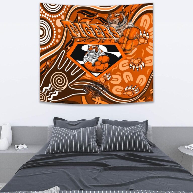 National Rugby League store - Loyal fans of Wests Tigers's Wall Tapestry:vintage National Rugby League suit,uniform,apparel,shirts,merch,hoodie,jackets,shorts,sweatshirt,outfits,clothes