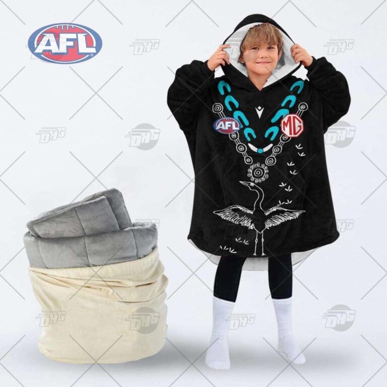 Australian Football League store - Loyal fans of Port Adelaide Football Club's Unisex Oodie,Kid Oodie:vintage Australian Football League suit,uniform,apparel,shirts,merch,hoodie,jackets,shorts,sweatshirt,outfits,clothes