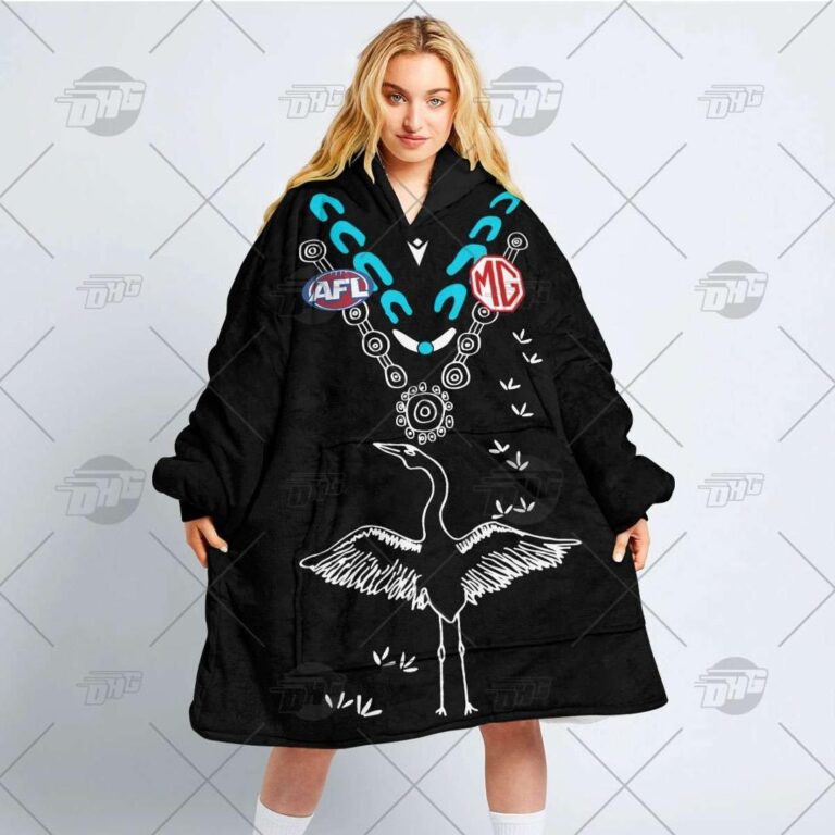 Australian Football League store - Loyal fans of Port Adelaide Football Club's Unisex Oodie,Kid Oodie:vintage Australian Football League suit,uniform,apparel,shirts,merch,hoodie,jackets,shorts,sweatshirt,outfits,clothes