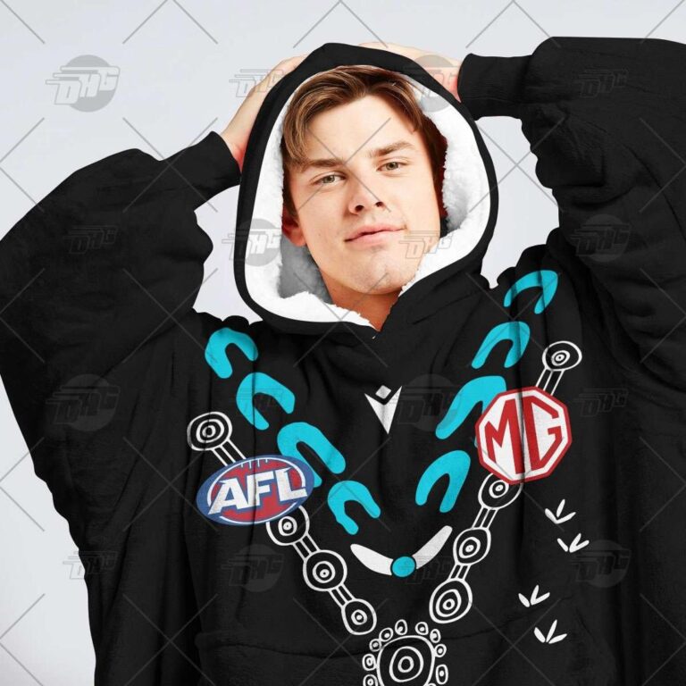 Australian Football League store - Loyal fans of Port Adelaide Football Club's Unisex Oodie,Kid Oodie:vintage Australian Football League suit,uniform,apparel,shirts,merch,hoodie,jackets,shorts,sweatshirt,outfits,clothes